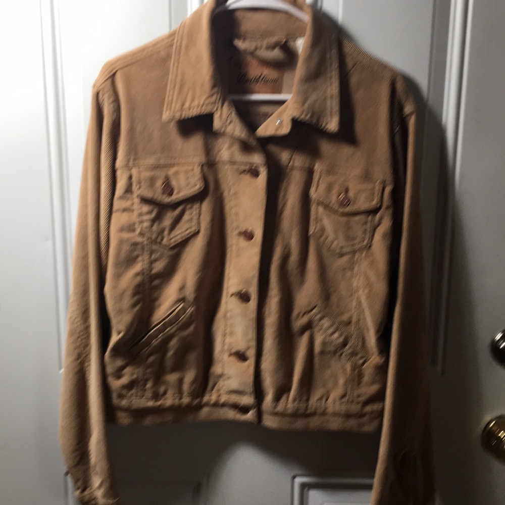 Levi Strauss Signature tan corduroy button front jacket w/side pockets size M